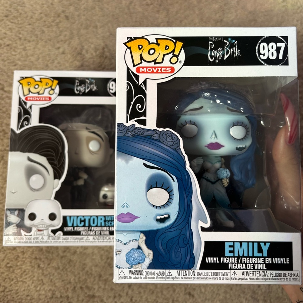 Funko Pop Corpse Bride Victor with Scraps and Emily Set 986 987